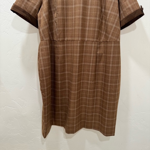 Jessakae Fox Group Size 5X Brown Plaid Short Sleeve Charlotte Shift Dress Plus - Picture 11 of 16